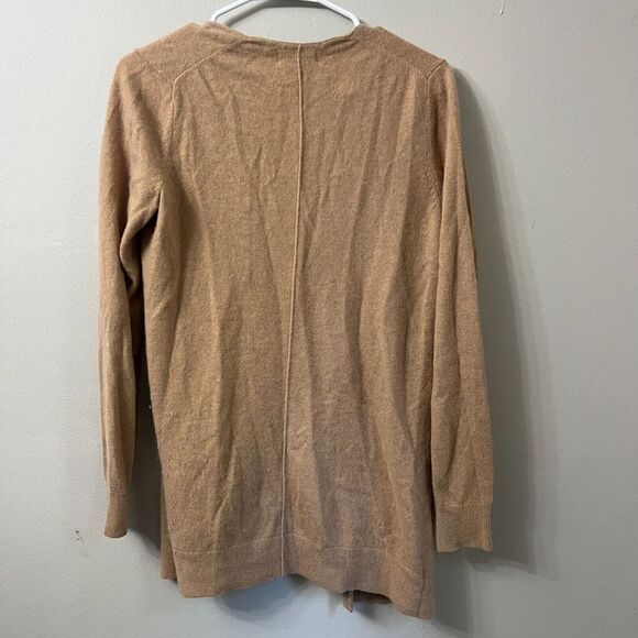H&M Cashmere Womens Open Front Cardigan Biege Size S Long Sleeve Sweater Pockets - Picture 8 of 9